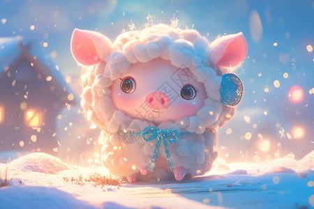 可爱的小猪玩具背景图片