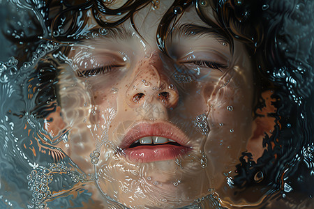溺水男孩沉浸水中的男孩背景