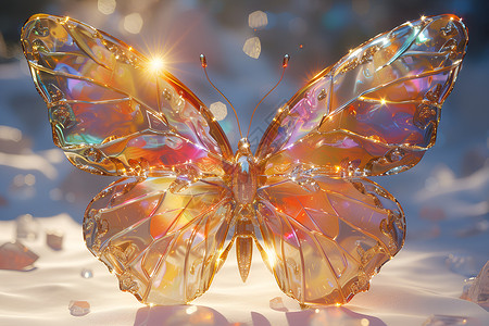 水晶的蝴蝶背景图片