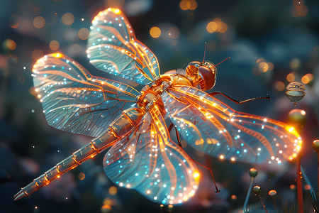 光影飞舞的蜻蜓背景图片