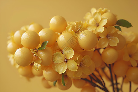金色富贵黄色花束背景图片