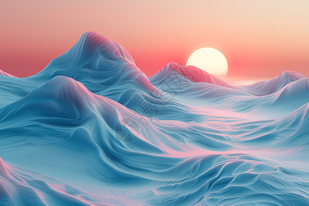 山脉和日落背景图片