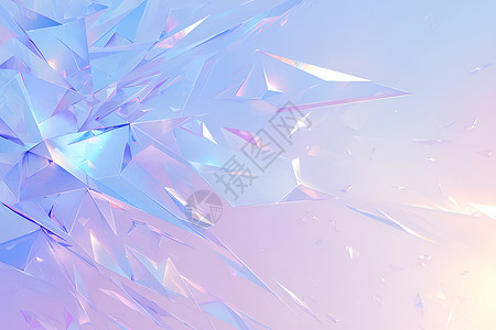 透明水晶素材缤纷几何光影插画