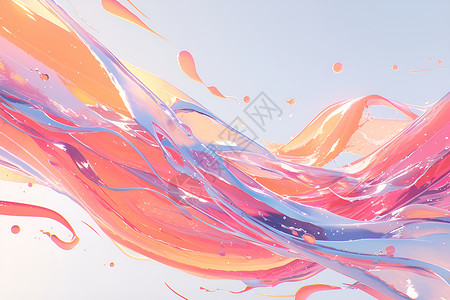 酸性流体水花中的色彩奇迹插画