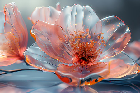 水滴装饰水滴点缀下的未来之花插画
