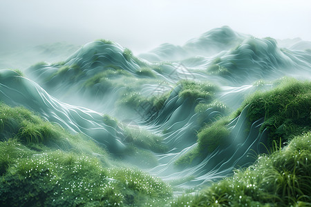 海洋般的绿草地背景图片
