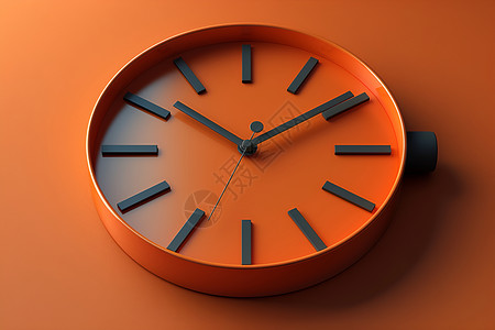 橙色时钟背景图片