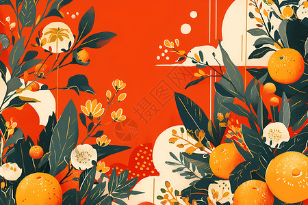 鲜艳水果鲜艳橙子插画