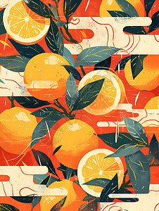 抽象创意橙子插画背景图片