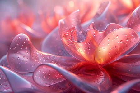 水珠滴在粉色花瓣背景图片