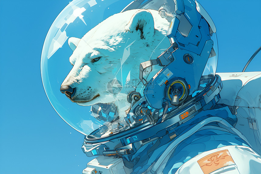 宇航员北极熊图片