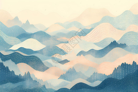 山水抽象画背景图片