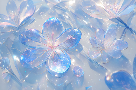梦幻冰晶花朵背景图片