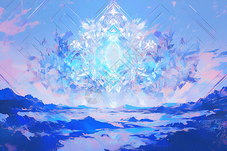神奇钻石的幻彩天空背景图片