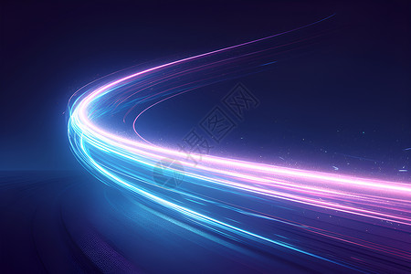 紫色圆圈光线发光的流动光线插画