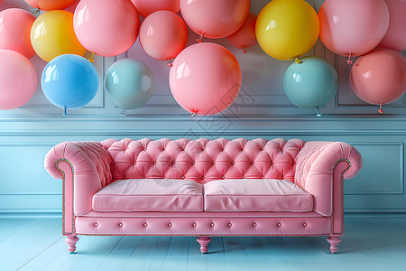 气球背景下的沙发背景图片