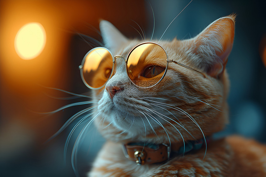 戴着眼镜的可爱猫咪图片
