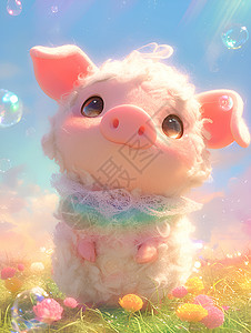 可爱的小猪插画背景图片