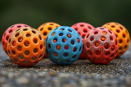 洞洞球组合色彩地板球高清图片