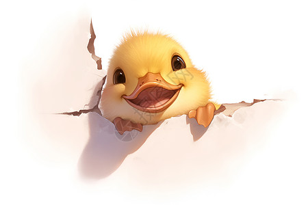 鸭小龙年轻的动物萌萌的鸭宝宝插画