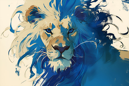 蓝发雄狮背景图片