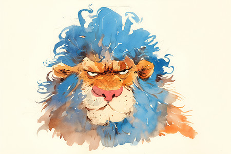 蓝发狮王背景图片