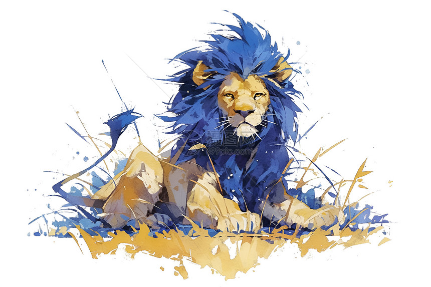 狮子插画图片