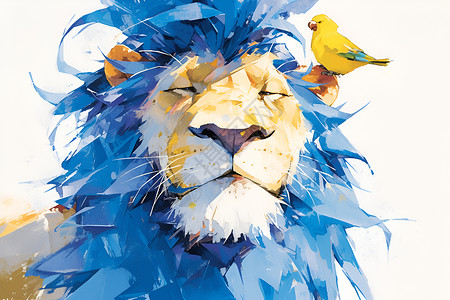 可爱蓝狮子背景图片