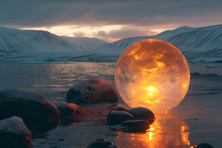 光球素材北极光球插画