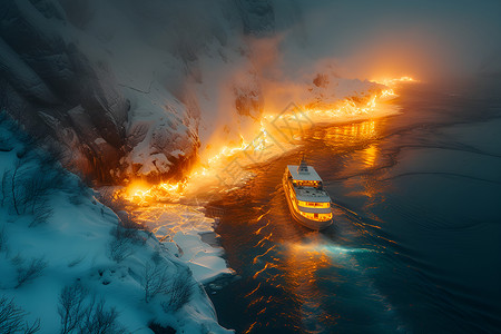 激情北极之夜背景图片