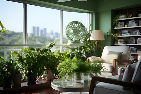 客厅的绿植背景图片