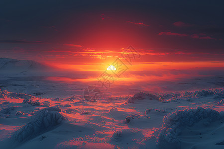 雪山之颠的日落美景背景图片