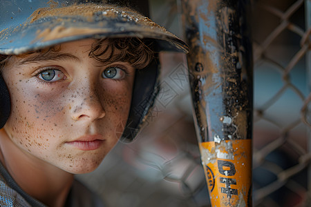 棒球少女拿着球棒的少年背景