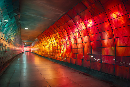 五彩缤纷的隧道背景图片