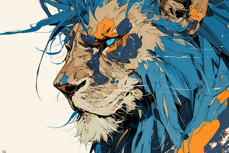 蓝色的狮子背景图片