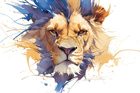 狮子插画背景图片