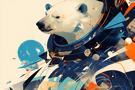 可爱的宇航熊背景图片