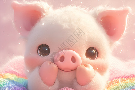 彩虹色小猪背景图片
