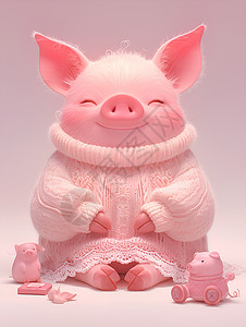 粉色的小猪背景图片
