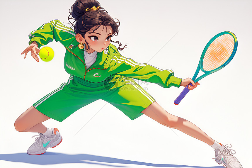 打网球的女孩图片