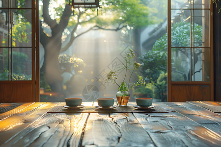 兰桂坊茶餐厅桌子上的茶杯背景
