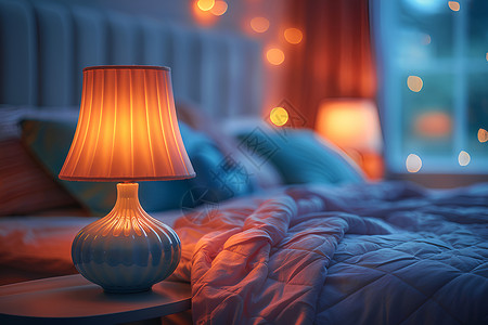 卧室的夜灯背景图片