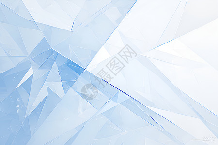 白几何背景蓝白几何玻璃质感壁纸插画