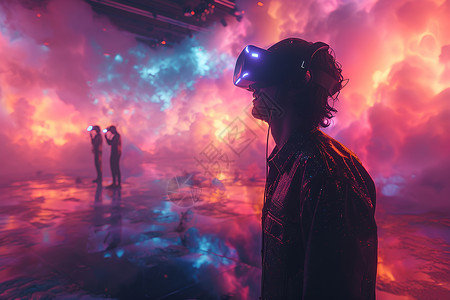 Vr背景VR虚拟音乐演出设计图片