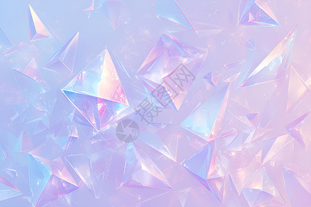 粉色水晶粉色几何方块玻璃壁纸插画