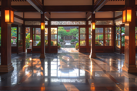 传统中式门廊风格背景图片