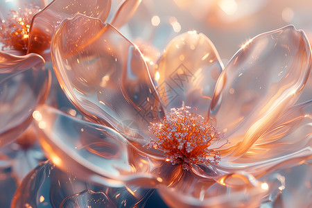 多彩水滴迷人水珠中的花朵插画