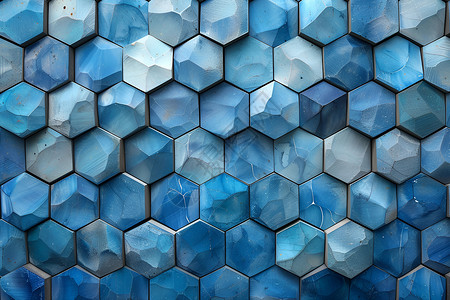墙面色彩蓝色几何图案插画