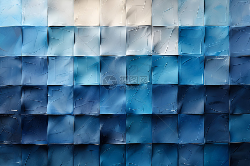 几何的蓝色方块图片
