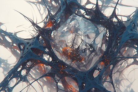 网结构抽象玻璃结构插画